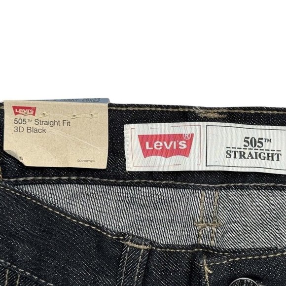 NEW BOYS LEVIS 505 JEANS STRAIGHT LEG Size 8 Husky Fit 3D BLACK 28 X 21 NWT - Picture 7 of 9